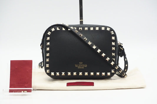 Valentino Garavani Rockstud Camera Crossbody Bag – Black Calfskin Leather (Preloved Authentic)