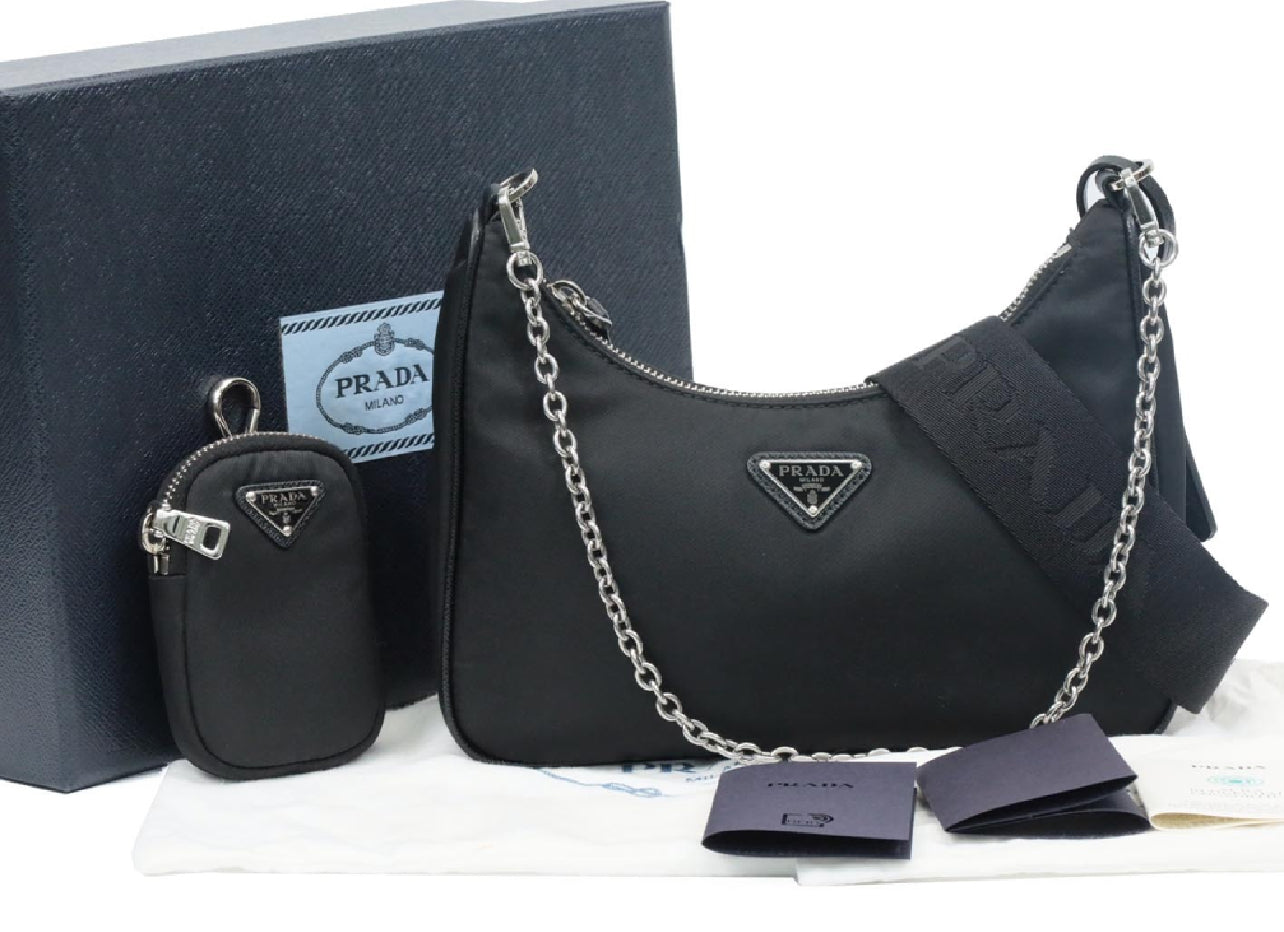 Prada Re-Edition 2005 Re-Nylon Shoulder Bag – Black (Preloved Authentic)