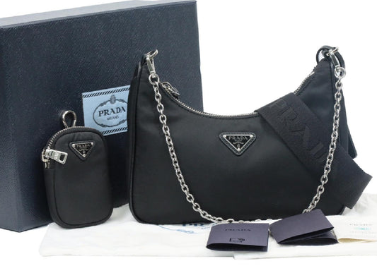 Prada Re-Edition 2005 Re-Nylon Shoulder Bag – Black (Preloved Authentic)