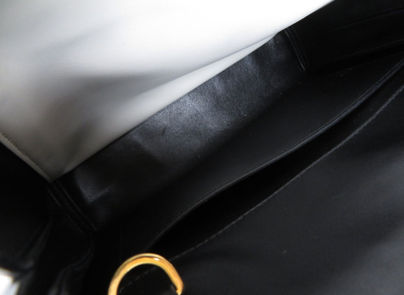 Prada Saffiano Leather Bibliothèque Tote Bag – Black (With Shoulder Strap, Preloved Authentic)