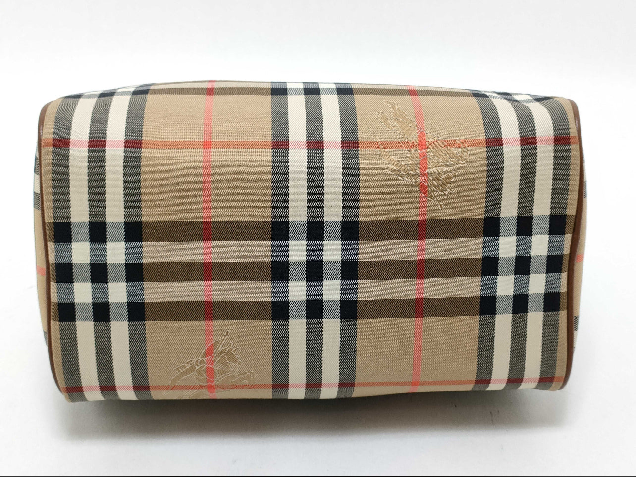 Vintage Burberry Nova Check Canvas Leather 2-Way Boston Handbag (Authentic Preloved)