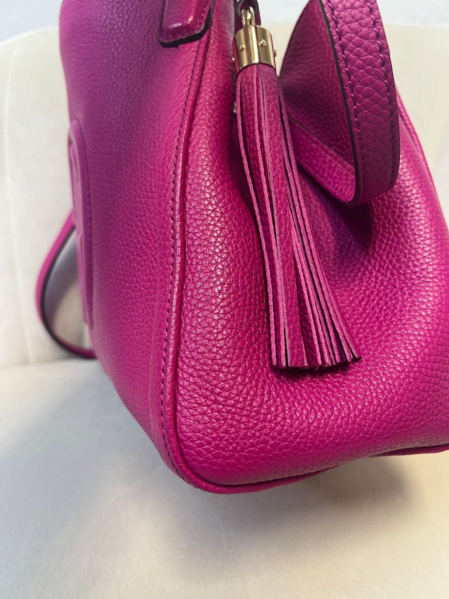 Gucci Soho Convertible Leather Small Shoulder Bag – Magenta (Preloved Authentic)